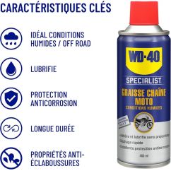 Kit d'entretien de chaîne WD-40 Specialist - 2x Spray 400ml