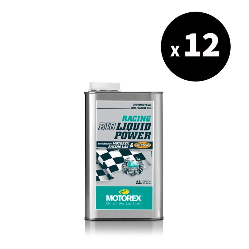 Huile filtre à air MOTOREX Racing Liquid Bio Power - 1L (x12)