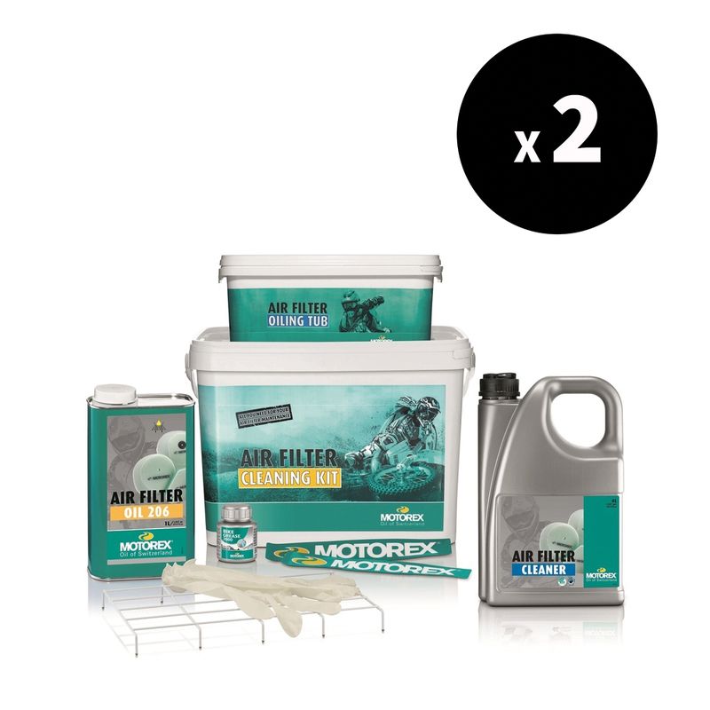Kit d'entretien complet MOTOREX pour filtres à air (x2)