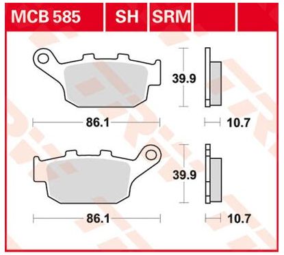 Plaquettes de Frein Arrière Frittées Série SH