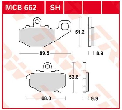 Plaquettes de Frein Arrière Frittées Série SH