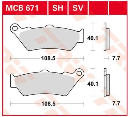 Plaquettes de Frein Arrière Frittées Série SH