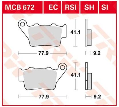 Plaquettes de frein racing tout-terrain frittées RSI Series
