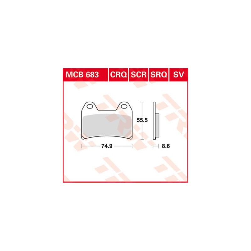 Plaquettes de frein pour course en carbone série CRQ