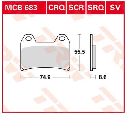 Plaquettes de frein pour course en carbone série CRQ