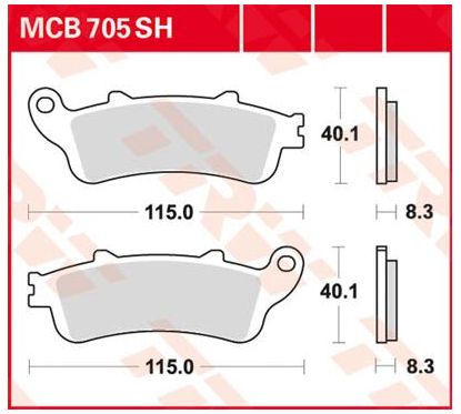 Plaquettes de Frein Arrière Frittées Série SH