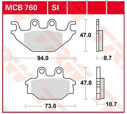 Plaquettes de Frein Off-Road Frittées Série SI