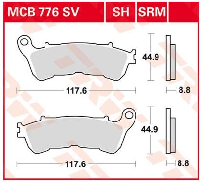 Plaquettes de Frein Arrière Frittées Série SH
