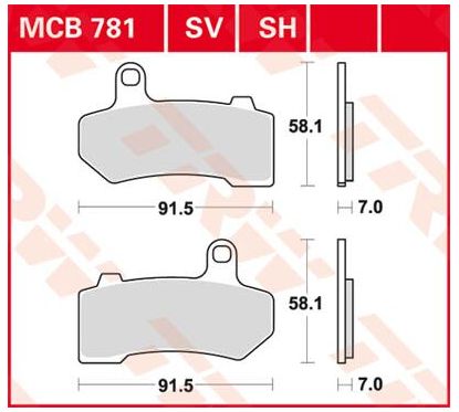 Plaquettes de Frein Frittées Série SV