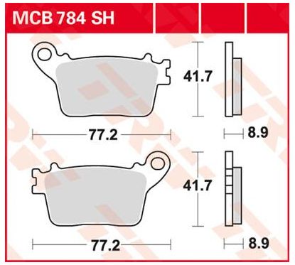 Plaquettes de Frein Arrière Frittées Série SH