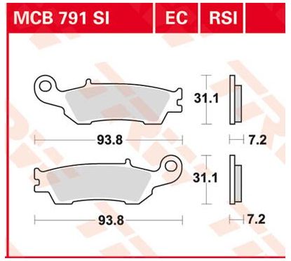 Plaquettes de frein racing tout-terrain frittées RSI Series