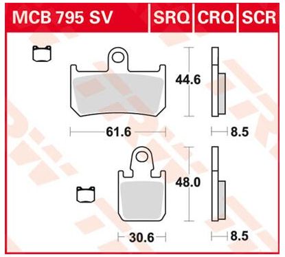 Plaquettes de frein pour course en carbone série CRQ