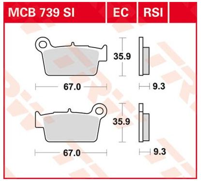 Plaquettes de frein racing tout-terrain frittées RSI Series