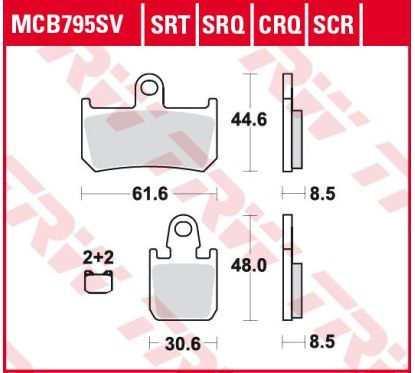 Plaquettes de frein avant frittées série SRT