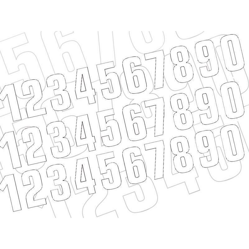 Numéro de course 7 BLACKBIRD 16x7,5cm blanc