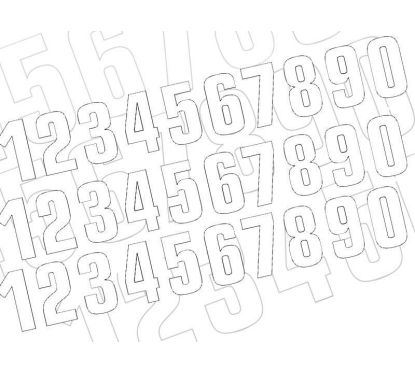 Numéro de course 0 BLACKBIRD 7x5,5cm blanc jeu de 3