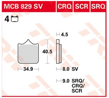 Plaquettes de frein pour course en carbone série CRQ