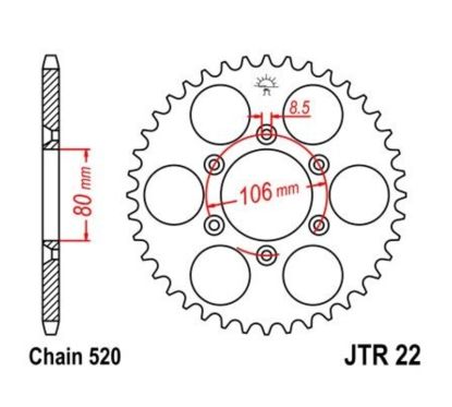 Kit chaîne JT/JT 520HDS 15/45 standard - couronne standard