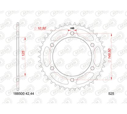 Kit chaîne AFAM 525XMR3 16/46 super-renforcé - couronne standard