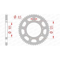 Kit chaîne AFAM 420R1 11/52 (ratio OEM) renforcé - couronne acier standard