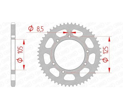 Kit chaîne AFAM 420R1 11/52 (ratio OEM) renforcé - couronne acier standard