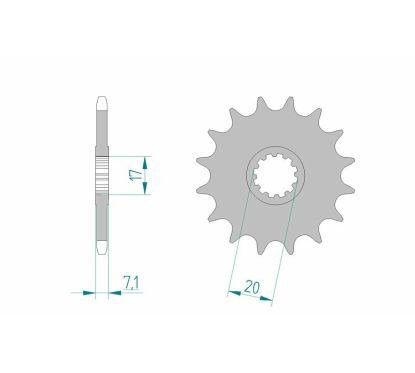 Kit chaîne AFAM 420R1 11/62 (ratio OEM) renforcé - couronne acier standard
