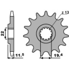 Pignon PBR acier standard - 428
