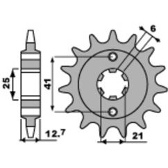Pignon PBR acier anti-bruit - 530