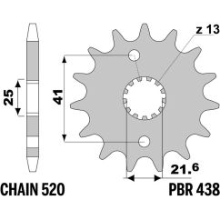 Pignon PBR acier standard - 520
