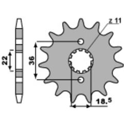 Pignon PBR acier standard - 520
