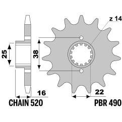 Pignon PBR acier standard - 520