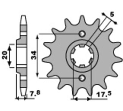 Pignon PBR acier standard - 520
