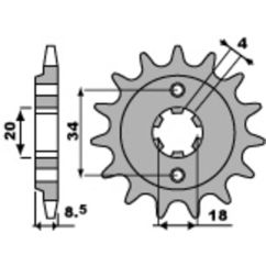 Pignon PBR acier standard - 520