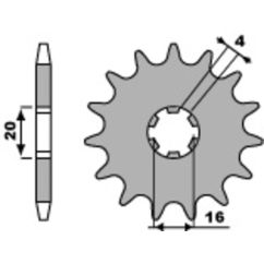 Pignon PBR acier standard - 428