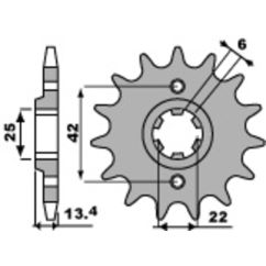 Pignon PBR acier standard - 525