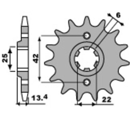 Pignon PBR acier standard - 525