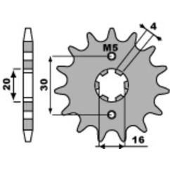 Pignon PBR acier standard - 428