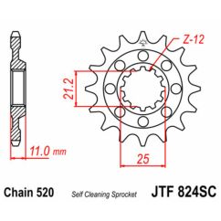 Pignon JT SPROCKETS acier anti-boue - 520