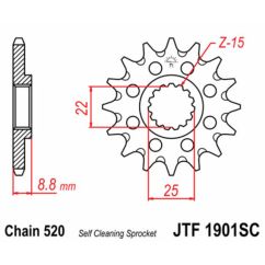 Pignon JT SPROCKETS acier anti-boue - 520