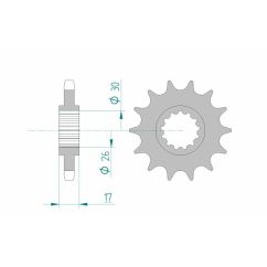 Pignon AFAM acier standard - 530