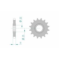 Pignon AFAM acier standard - 530