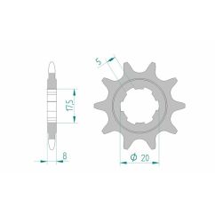 Pignon AFAM acier standard - 520