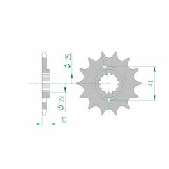 Pignon AFAM acier standard - 520