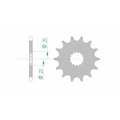 Pignon AFAM acier standard - 520