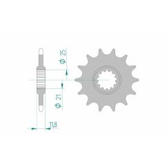 Pignon AFAM acier standard - 520