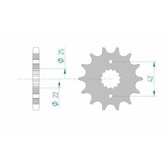 Pignon AFAM acier standard - 530