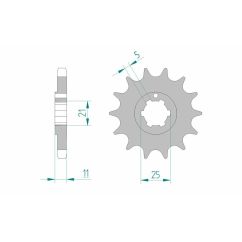 Pignon AFAM acier standard - 530