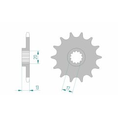 Pignon AFAM acier standard - 520