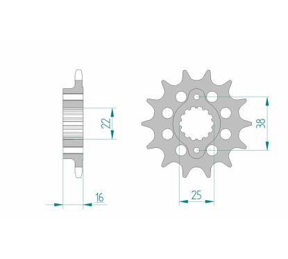 Pignon AFAM acier standard - 520