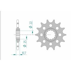Pignon AFAM acier standard - 520